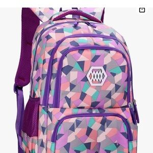 #BackToSchoolBackpack pink, geometric, backpack, heavy duty new.